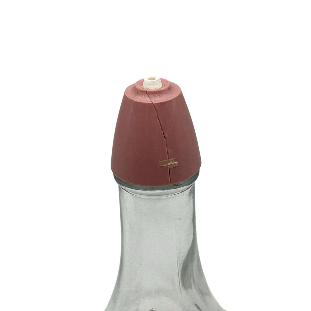 Vintage Gemco Oil & Vinegar Cruet with Pink Plastic Top USA Glass 14 Used - Picture 3 of 6